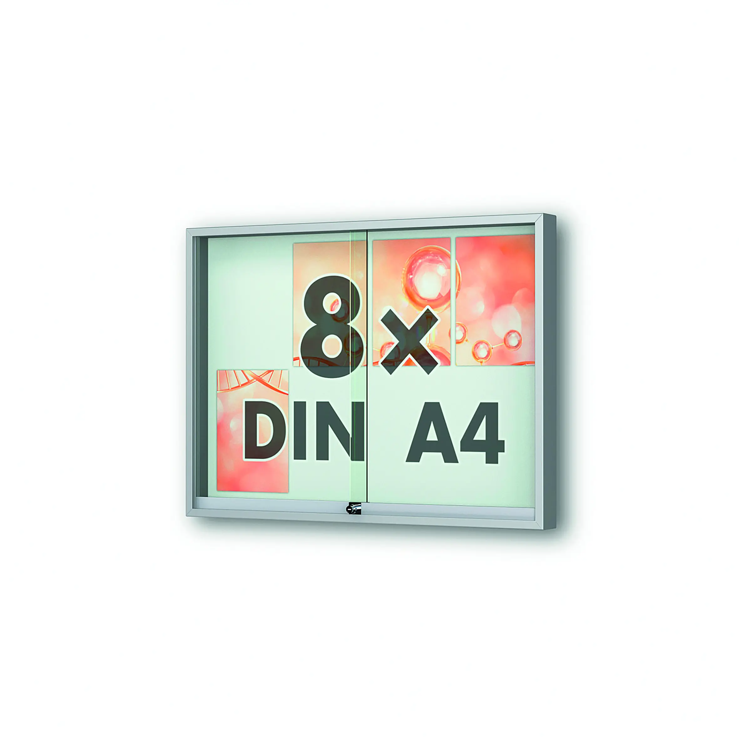 DIN A4, Rahmenkunstwerk, Glasrahmen, Doppeltür, 8x